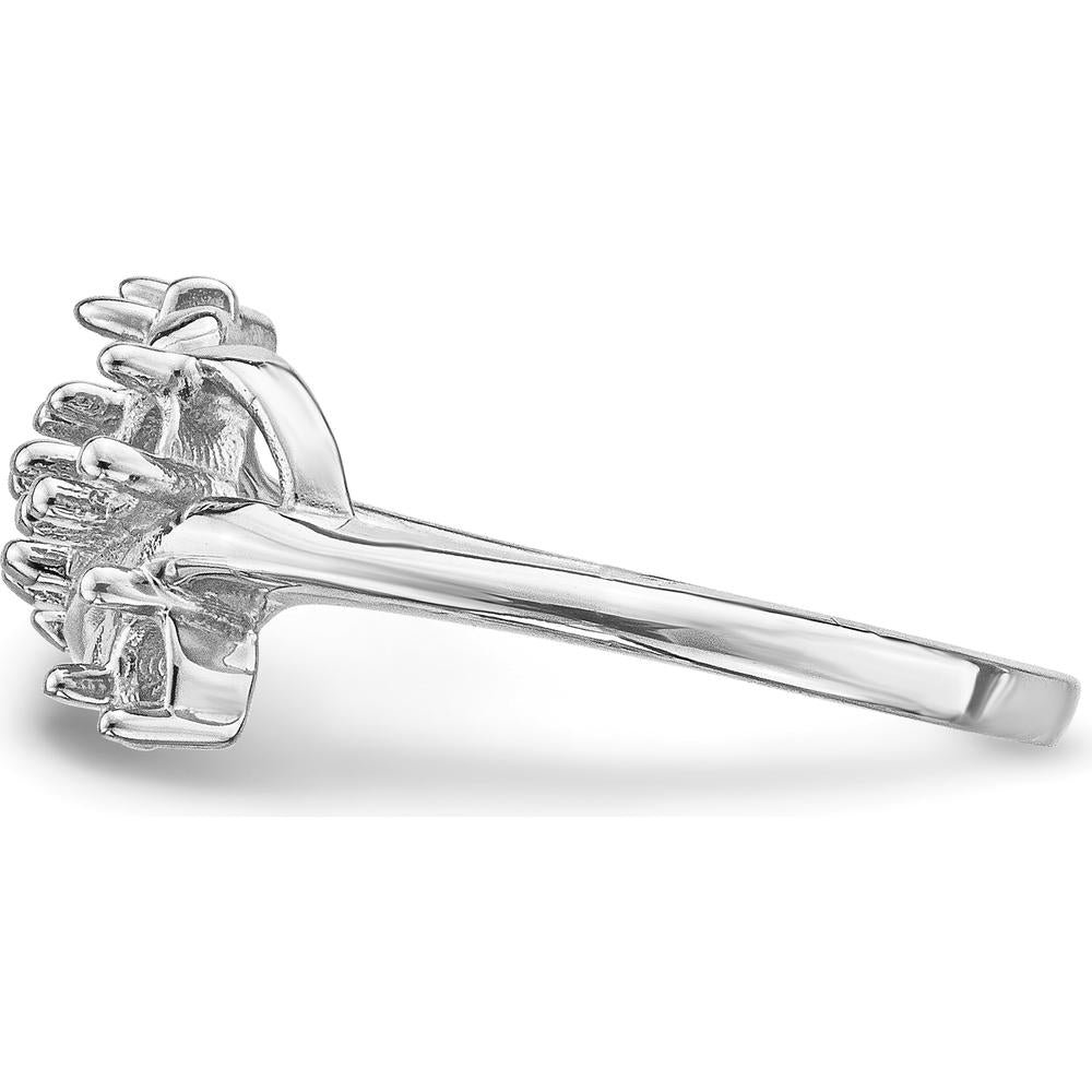 14K White Gold 5-Stone Mother's Ring Mounting for Custom Stones - Polished Finish by Monteluci Fine Jewelry