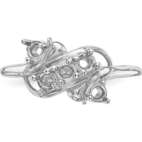 14K White Gold 5-Stone Mother's Ring Mounting for Custom Stones - Polished Finish by Monteluci Fine Jewelry