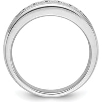 14K White Gold 5-Stone Square Diamond Ring with Black Rhodium - 0.16 Carats Total Diamond Weight by IBGoodman