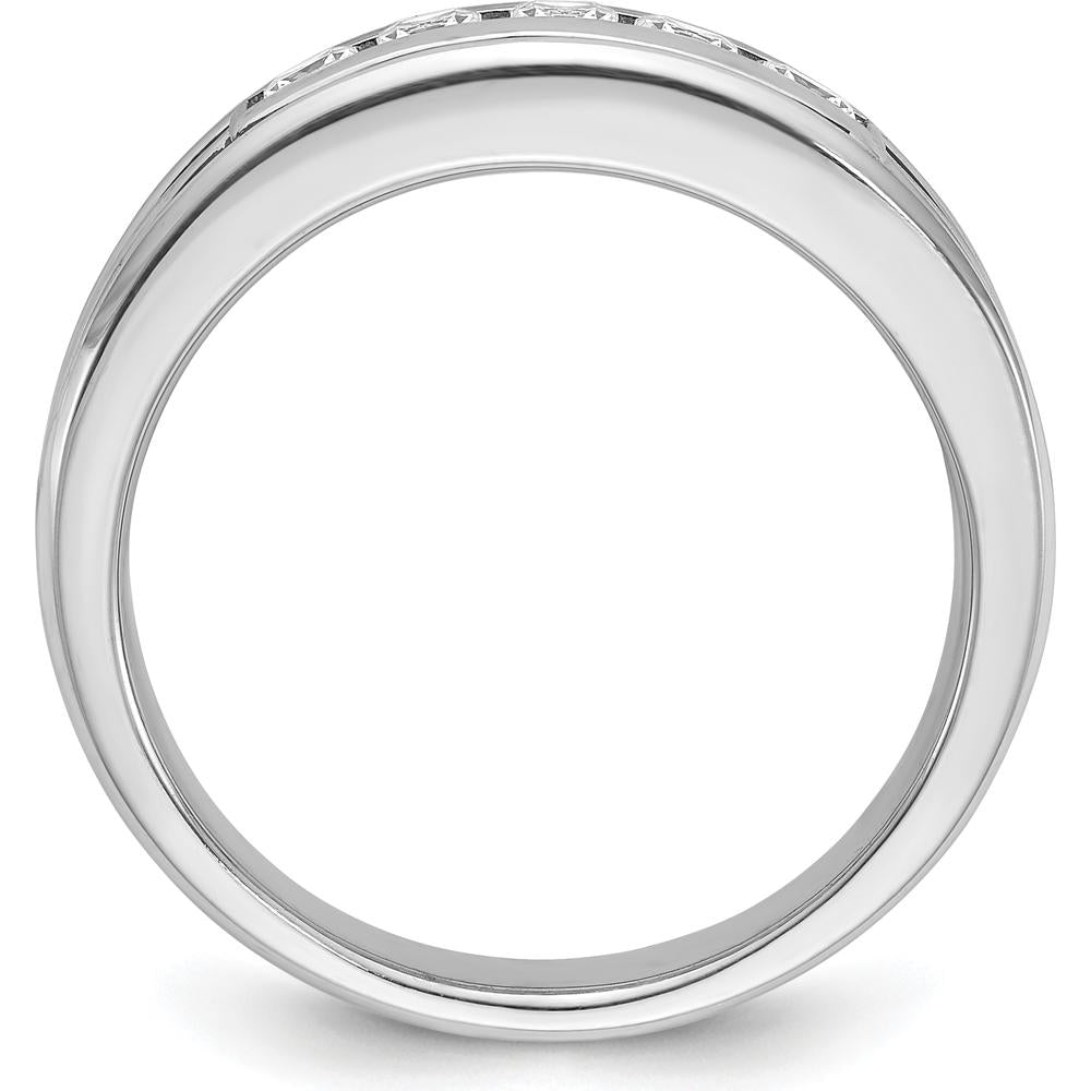 14K White Gold 5-Stone Square Diamond Ring with Black Rhodium - 0.16 Carats Total Diamond Weight by IBGoodman