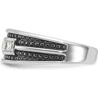 14K White Gold 5-Stone Square Diamond Ring with Black Rhodium - 0.16 Carats Total Diamond Weight by IBGoodman