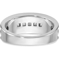 14K White Gold 5-Stone Square Diamond Ring with Black Rhodium - 0.16 Carats Total Diamond Weight by IBGoodman