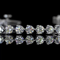 14K White Gold 5-Stone Tennis Bracelet with Round Cut Lab Diamonds - 0.54 Carat Total Weight, E-F Color VS1 Clarity - Covaloro Fine Jewelry