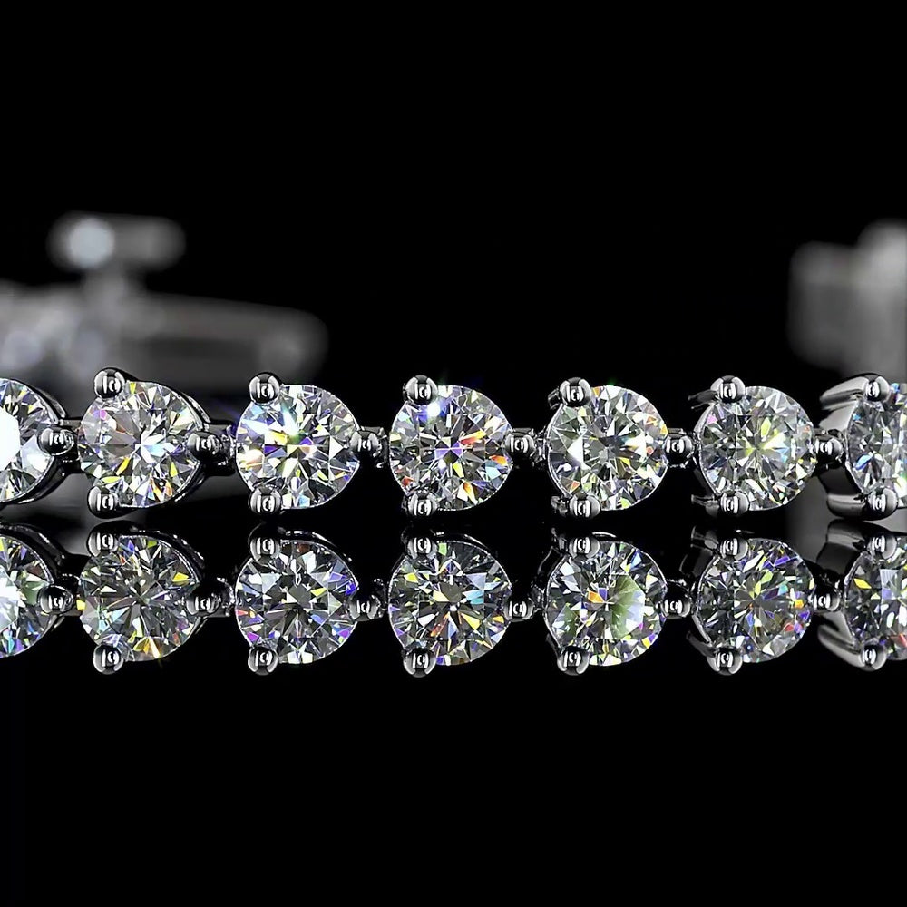 14K White Gold 5-Stone Tennis Bracelet with Round Cut Lab Diamonds - 0.54 Carat Total Weight, E-F Color VS1 Clarity - Covaloro Fine Jewelry