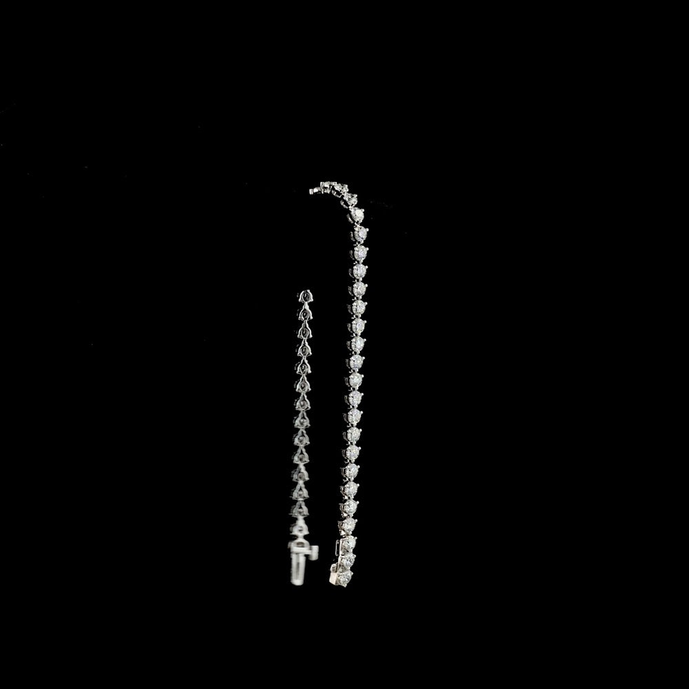 14K White Gold 5-Stone Tennis Bracelet with Round Cut Lab Diamonds - 0.54 Carat Total Weight, E-F Color VS1 Clarity - Covaloro Fine Jewelry
