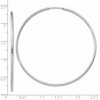 14K White Gold 55mm Polished Endless Hoop Earrings - Classic Luxury Design by Oro Pregiato
