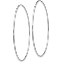 14K White Gold 55mm Polished Endless Tube Hoop Earrings by 0