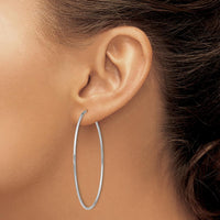 14K White Gold 55mm Polished Endless Tube Hoop Earrings by 0