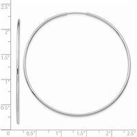 14K White Gold 55mm Polished Endless Tube Hoop Earrings by 0