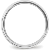 14K White Gold 5mm Beveled Edge Comfort Fit Wedding Band - Size 12.5 by 0