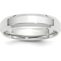 14K White Gold 5mm Beveled Edge Comfort Fit Wedding Band - Size 9.5 by Luciano & Cie