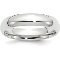 14K White Gold 5mm Comfort Fit Polished Wedding Band by 0