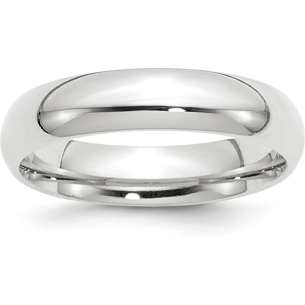 14K White Gold 5mm Comfort Fit Polished Wedding Band by 0
