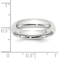 14K White Gold 5mm Comfort Fit Polished Wedding Band by 0