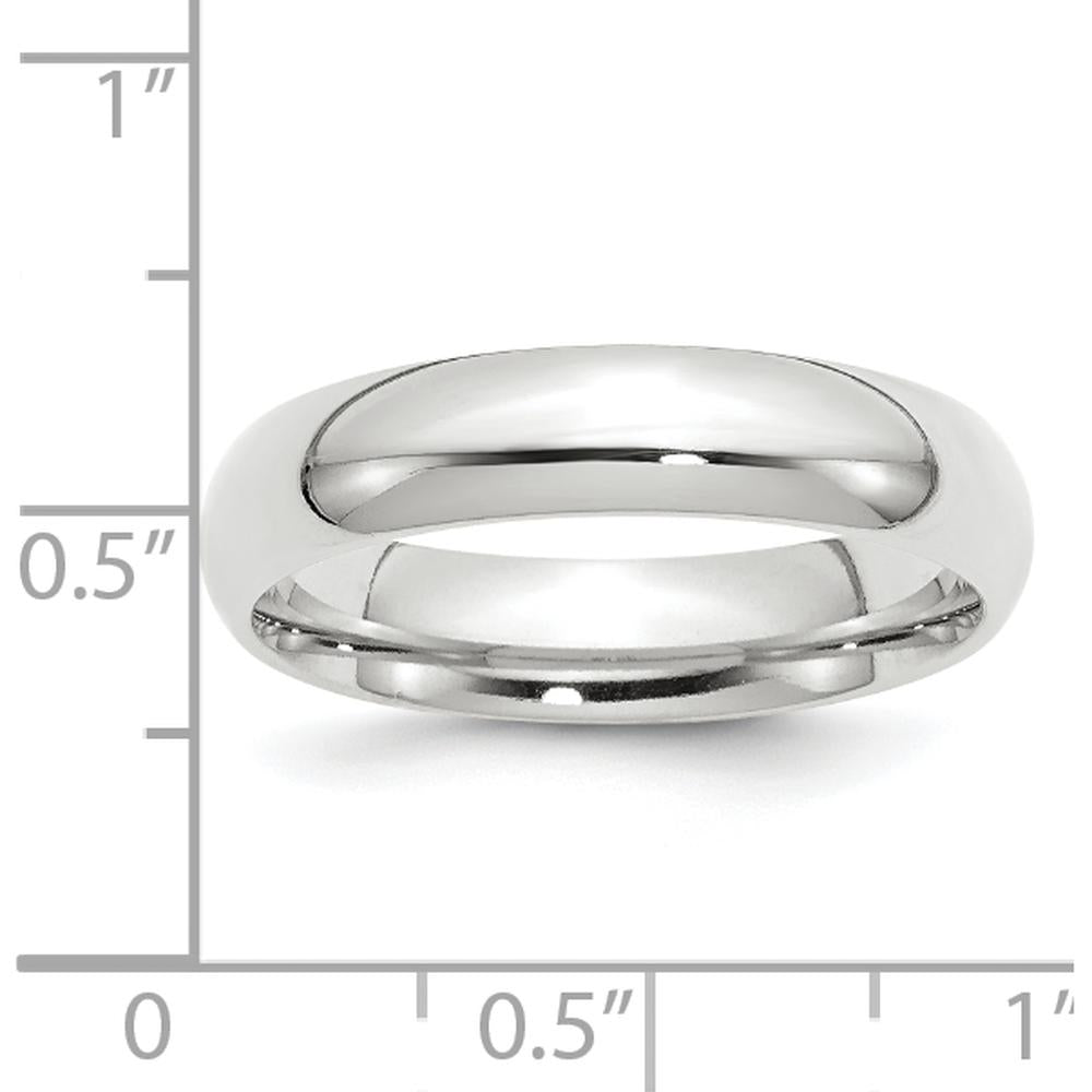 14K White Gold 5mm Comfort Fit Polished Wedding Band by 0