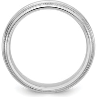 14K White Gold 5mm Double Milgrain Comfort Fit Wedding Band - Size 7 by 0