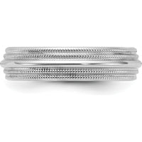 14K White Gold 5mm Double Milgrain Comfort Fit Wedding Band - Size 7 by 0