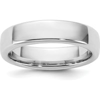 14K White Gold 5mm European Comfort Fit Domed Wedding Band - Engravable by 0