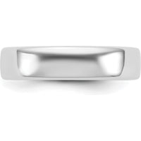 14K White Gold 5mm European Comfort Fit Domed Wedding Band - Engravable by 0