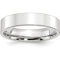 14K White Gold 5mm Flat Comfort Fit Wedding Band - Size 13 by Luciano & Cie