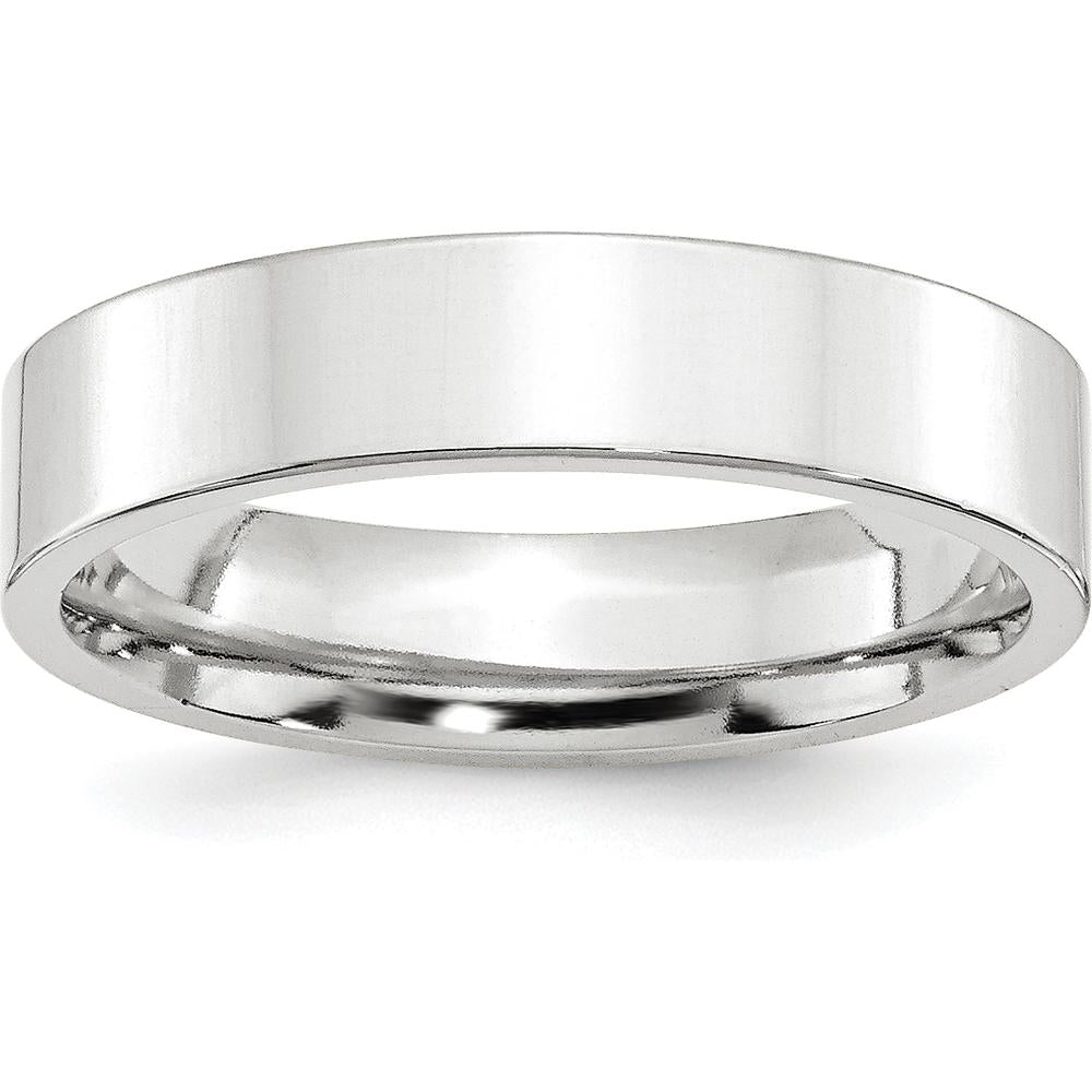 14K White Gold 5mm Flat Comfort Fit Wedding Band - Size 13 by Luciano & Cie