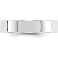 14K White Gold 5mm Flat Wedding Band with Polished Finish - Lightweight Design, Size 6 by Luciano & Cie