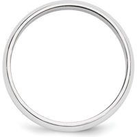 14K White Gold 5mm Half-Round Wedding Band with Polished Finish - Size 7.5 by Luciano & Cie