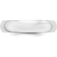 14K White Gold 5mm Half-Round Wedding Band with Polished Finish - Size 7.5 by Luciano & Cie
