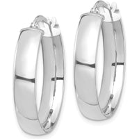 14K White Gold 5mm High Polish Medium Hoop Earrings by 0