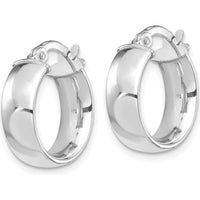 14K White Gold 5mm High Polish Small Hoop Earrings by 0