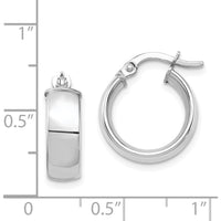 14K White Gold 5mm High Polish Small Hoop Earrings by 0