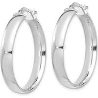 14K White Gold 5mm High Polished Large Hoop Earrings by 0