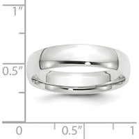 14K White Gold 5mm Lightweight Comfort Fit Wedding Band - Size 10.5 by 0