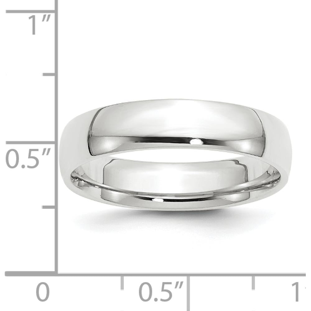 14K White Gold 5mm Lightweight Comfort Fit Wedding Band - Size 12.5 by 0