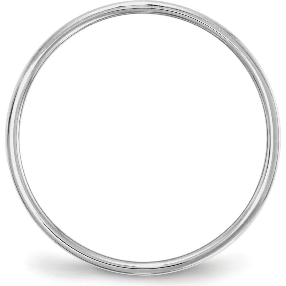 14K White Gold 5mm Lightweight Flat Wedding Band with Polished Finish - Size 10 by Luciano & Cie