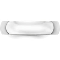 14K White Gold 5mm Lightweight Half Round Wedding Band Size 4.5 by Luciano & Cie
