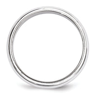 14K White Gold 5mm Milgrain Half Round Wedding Band - Size 10.5 by Luciano & Cie