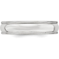 14K White Gold 5mm Milgrain Half Round Wedding Band - Size 10.5 by Luciano & Cie