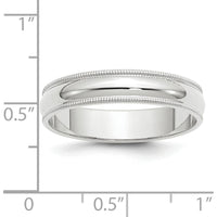14K White Gold 5mm Milgrain Half Round Wedding Band - Size 10.5 by Luciano & Cie