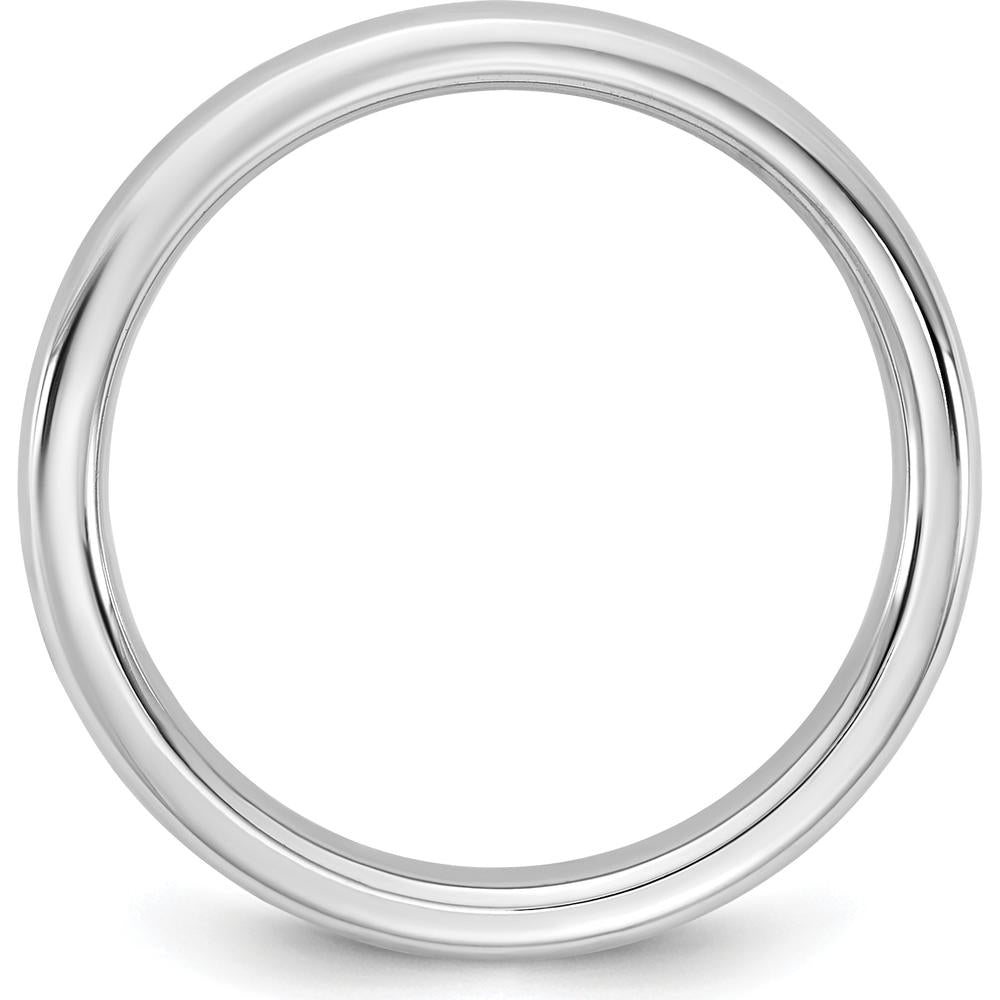 14K White Gold 5mm Polished Comfort Fit Band - Unisex, Engravable Wedding Ring by 0