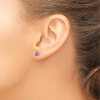 14K White Gold 5mm Trillion Cut Amethyst Stud Earrings - 0.41 Carat Total Amethyst Weight by Monteluci Fine Jewelry