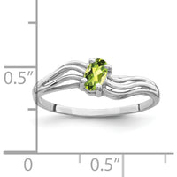 14K White Gold 5x3mm Oval Peridot Ring - 0.25 Carat Natural Green Gemstone by Monteluci Fine Jewelry