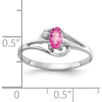 14K White Gold 5x3mm Oval Pink Sapphire with Diamond Accents Ring - 0.34 Carat Total Gemstone Weight by Monteluci Fine Jewelry