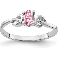 14K White Gold 5x3mm Oval Pink Tourmaline Ring - 0.22 Carat by Monteluci Fine Jewelry