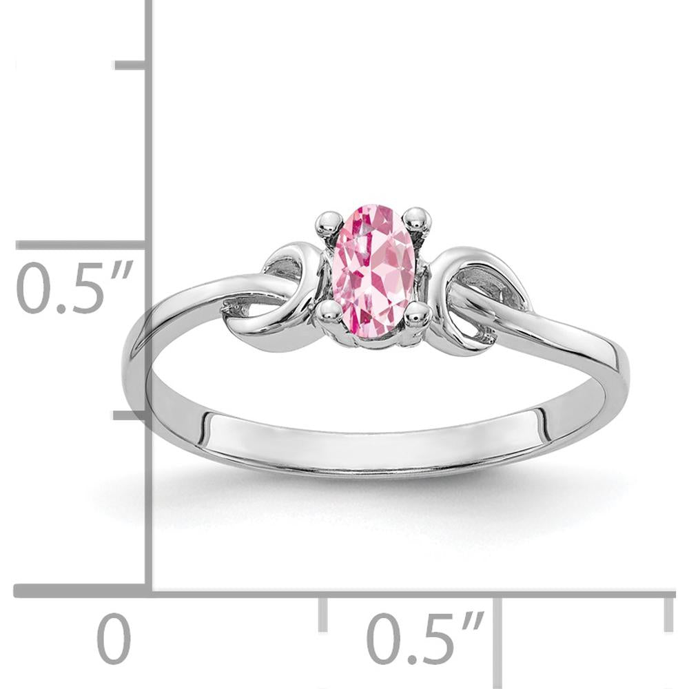 14K White Gold 5x3mm Oval Pink Tourmaline Ring - 0.22 Carat by Monteluci Fine Jewelry