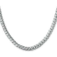 14K White Gold 6.25mm Solid Miami Cuban Chain - 26in Length by Oro Pregiato