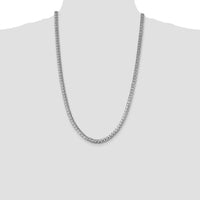 14K White Gold 6.25mm Solid Miami Cuban Chain - 26in Length by Oro Pregiato
