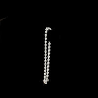 14K White Gold 6.34 Carat Graduated Oval and Pear Cut Lab Diamond Riviera Bracelet - E-F VS Clarity Prong Set - Covaloro Fine Jewelry