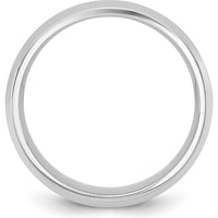 14K White Gold 6.5mm Bevel Edge Comfort Fit Band - Wedding Band for Men and Women by 0