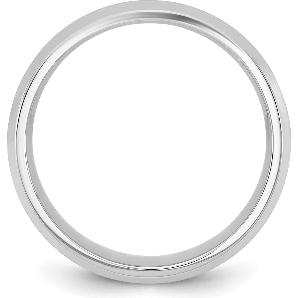 14K White Gold 6.5mm Bevel Edge Comfort Fit Wedding Band by 0